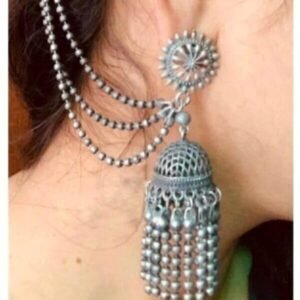 Antique Long Jhumki with Side Chain