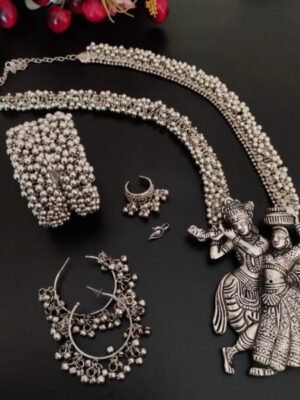 Radha krishna Oxidized Jewelry Set