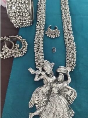 Radha krishna Oxidized Jewelry Set