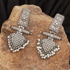 Stylish Oxidized Earrings with Pearls