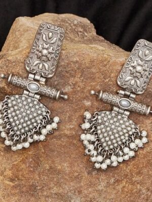 Stylish Oxidized Earrings with Pearls