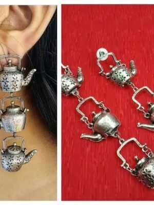 Indian Oxidise Kettle Teapot Earrings