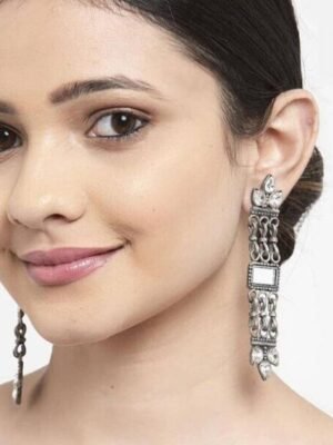 Long Mirror Dangler Earrings