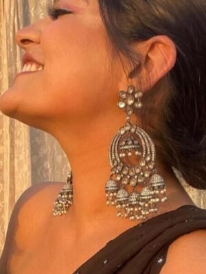 Partywear Chandbali Jhumki Earrings