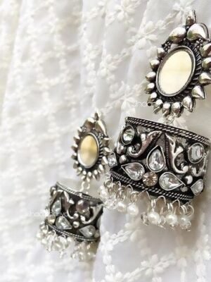 Long Mirror Celebrity Jhumka Earring