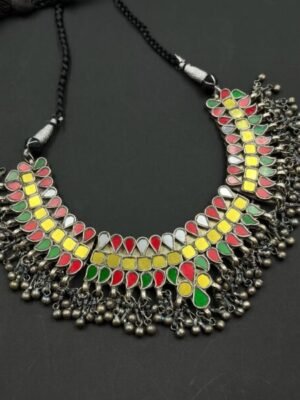 Multicolor Afghani Real Glass Choker