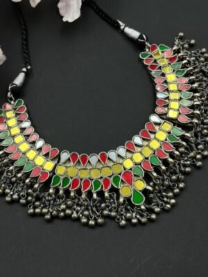 Multicolor Afghani Real Glass Choker