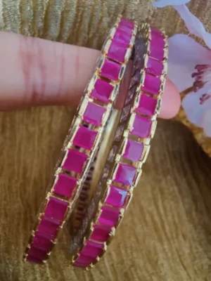 Ruby Pink Cz Bangle