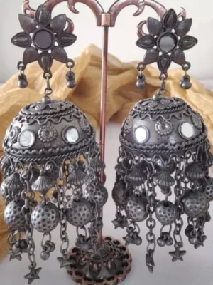 Antique Floral Jhumka with Trinklets