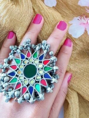 Afghani Multicolour Glass Ring