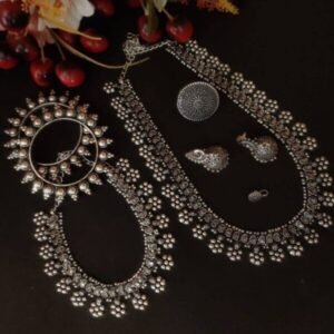 Oxidized German Silver Long Necklace Set