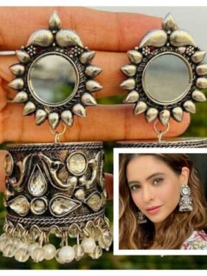 Long Mirror Celebrity Jhumka Earring