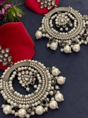 Party Wear CZ Pearl Dangler Earrings