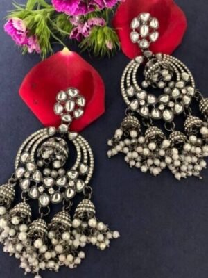 Partywear Chandbali Jhumki Earrings