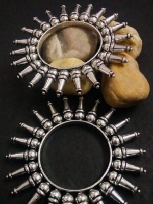 Oxidised Spike Bangle Set