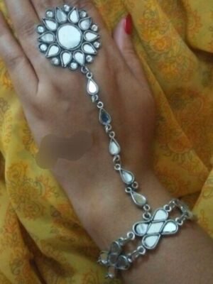 Mirror Hathphool Bracelet with Ring