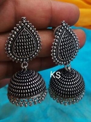 Oxidized Jhumki Earrings