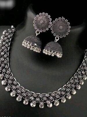 Silver Plated Floral Choker Set