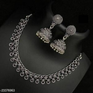 Silver Plated Floral Choker Set
