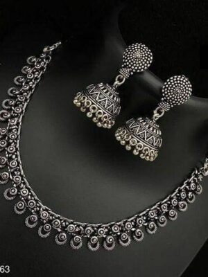 Silver Plated Floral Choker Set