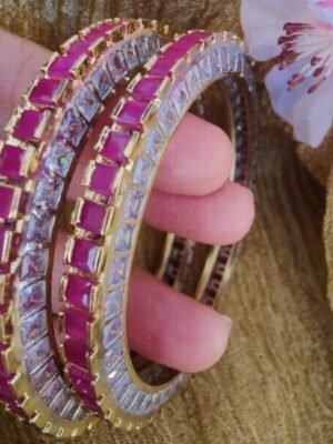 Ruby Pink Cz Bangle