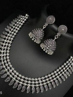 Silver Plated Floral Choker Set