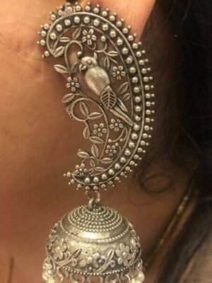 Silver Replica Floral Jhumki