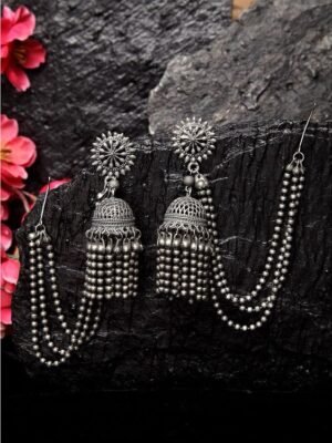 Antique Long Jhumki with Side Chain