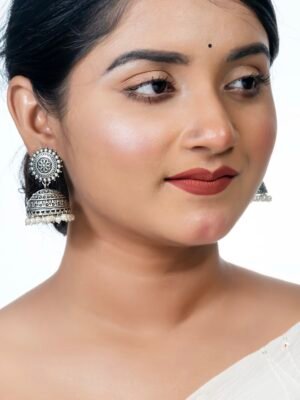 Silver Replica Jhumki Jhumka Earring with Pearl