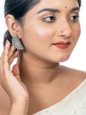 Oxidized Jhumki Necklace with Earrings