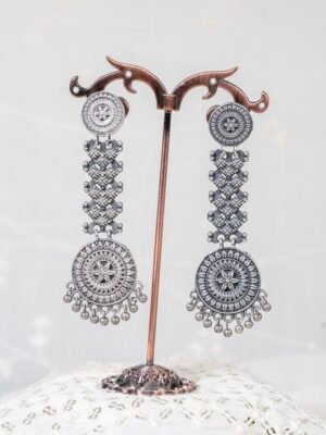 Silver Plated Long Dangler Earrings