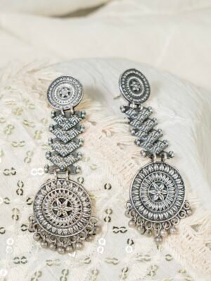 Silver Plated Long Dangler Earrings