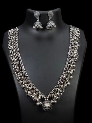 Oxidised Ghungroo Ball Long Necklace