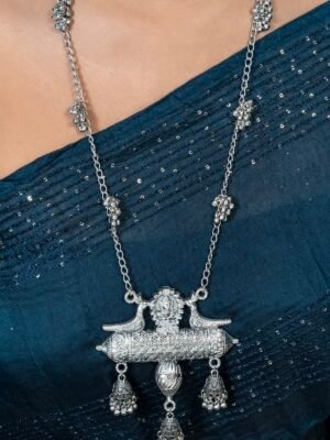 Oxidized Jhumki Necklace with Earrings