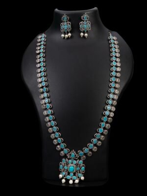 Stone Studded Long Necklace Set