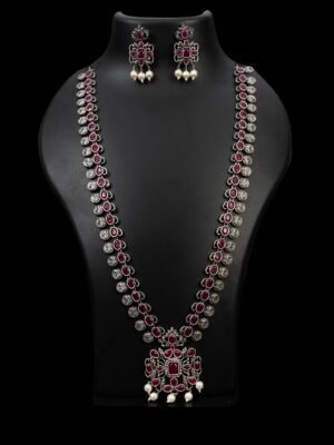 Stone Studded Long Necklace Set