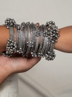 Oxidised Ghunghroo Bangles set