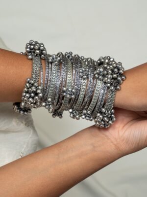 Oxidised Ghunghroo Bangles set