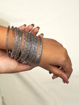 Oxidised Bangle set