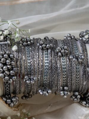 Oxidised Ghunghroo Bangles set