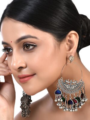 Multicolor Meena Chandbali Earrings