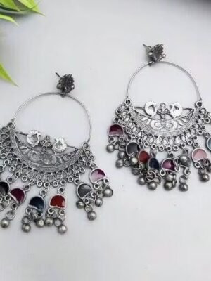 Multicolor Meena Chandbali Earrings