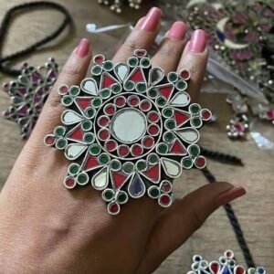 Beautiful Multicolor Afghani Cocktail Big Ring
