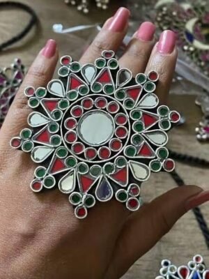 Beautiful Multicolor Afghani Cocktail Big Ring