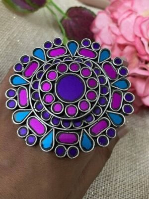 Beautiful Multicolor Afghani Cocktail Big Ring