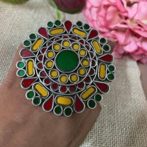 Beautiful Multicolor Afghani Cocktail Big Ring