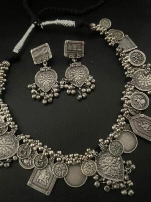Afghani Choker Coin Necklace Set