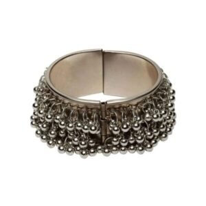 Oxidized Silver-Toned Ghungroo Handcrafted Cuff Bracelet