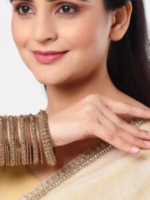 Partywear Gold plated Stone bangle Set