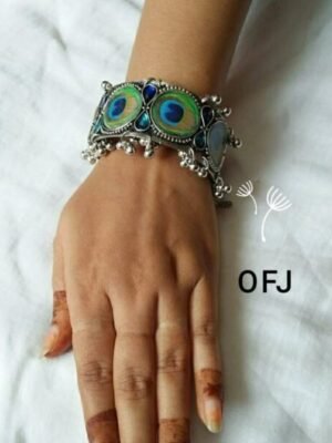 Peacock feather Kada Bracelet